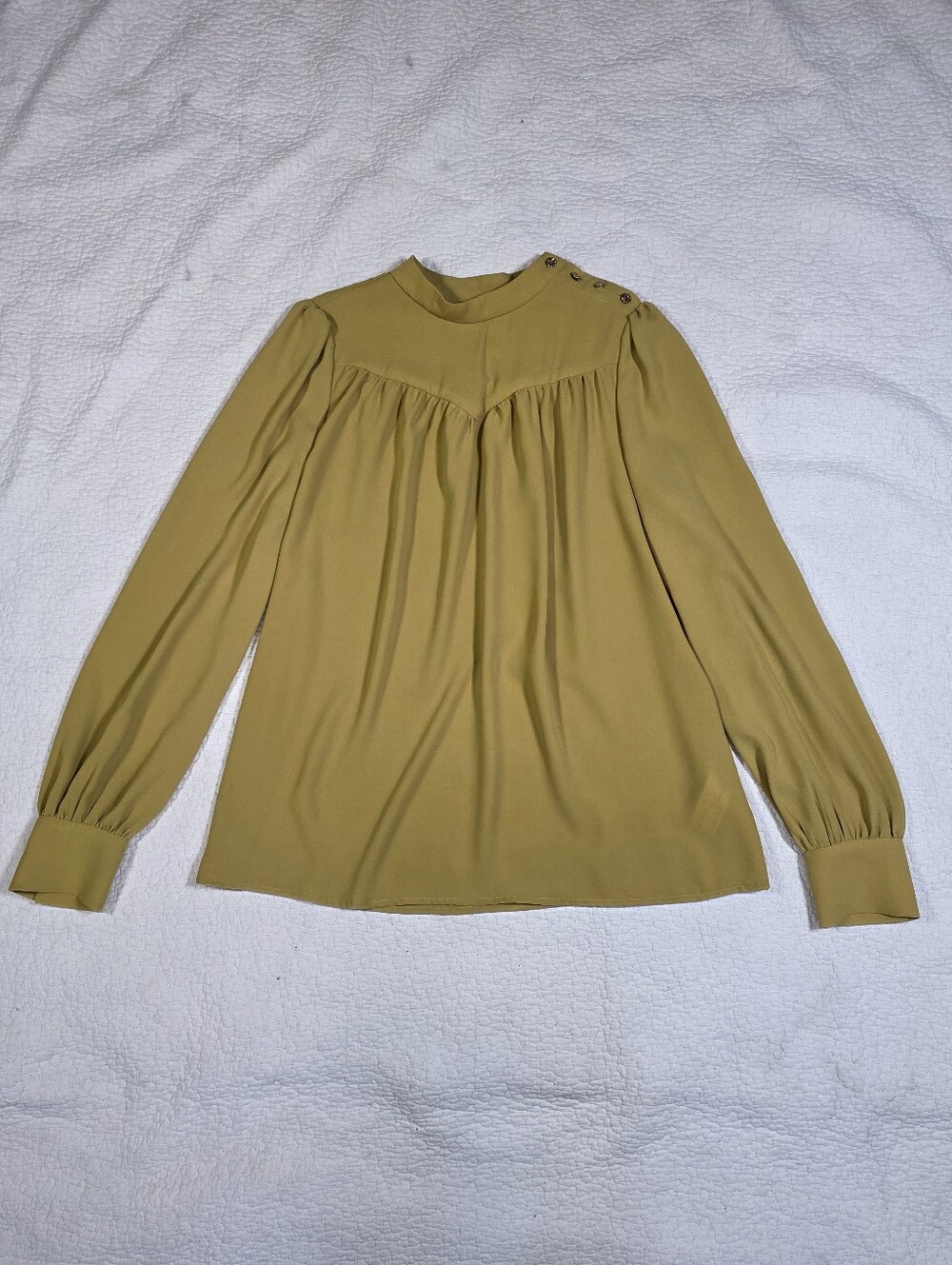 MOTF Mock Neck Long Sleeve Mustard Blouse